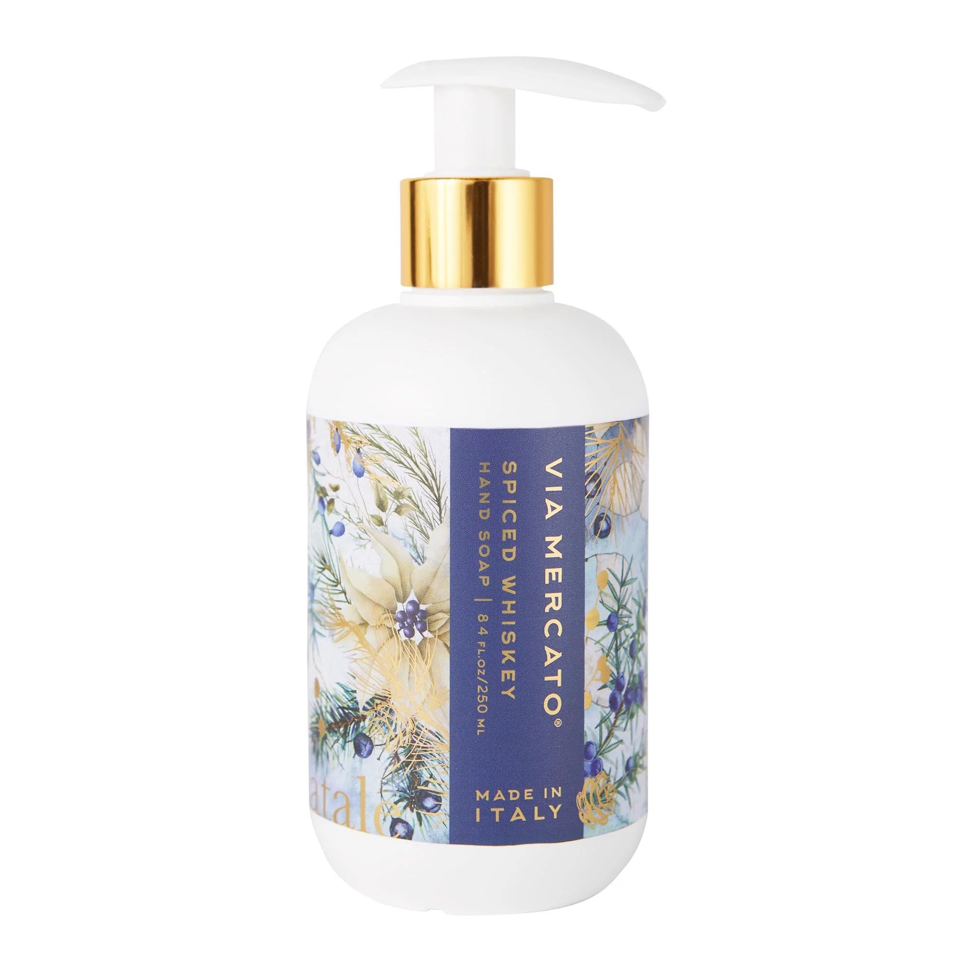 Durable Via Mercato Natale 8.4 Fl Oz Italian Liquid Hand Soap Subtle Fragrance Spiced Whiskey Professional