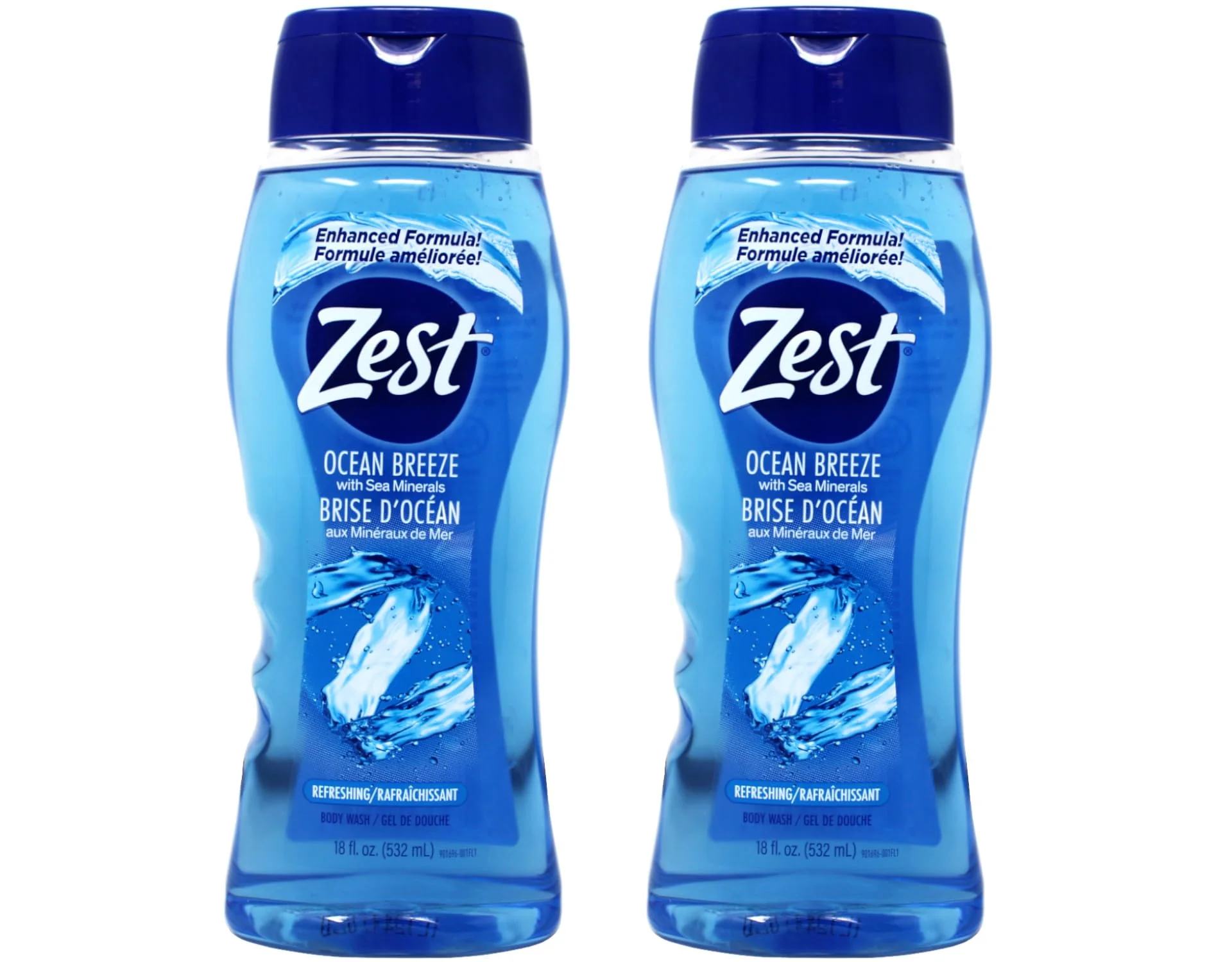 Powerful Zest Body Wash Ocean Breeze with Sea Minerals Refresh 18 Ounce Pack of 2 Solid