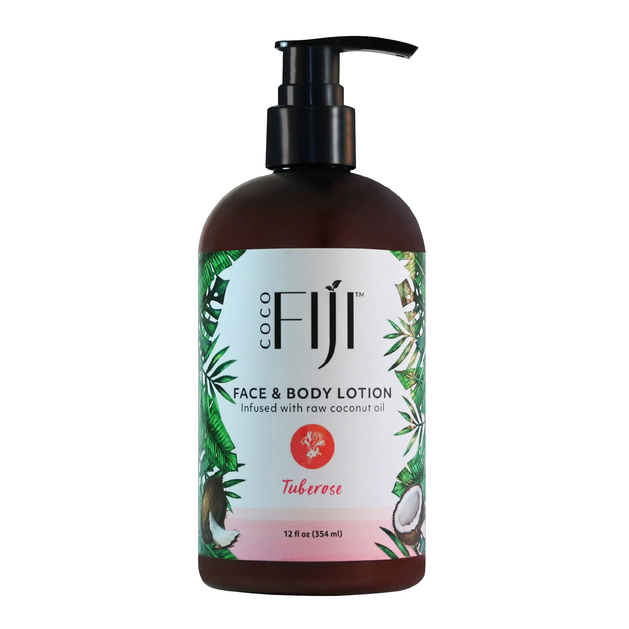 Traditional Coco Fiji Face Body Lotion Infused With Coconut Oil Lotion for Dry Skin Moisturizer Face Cream Massage Lotion for Women Men Tuberose 12 Original Design