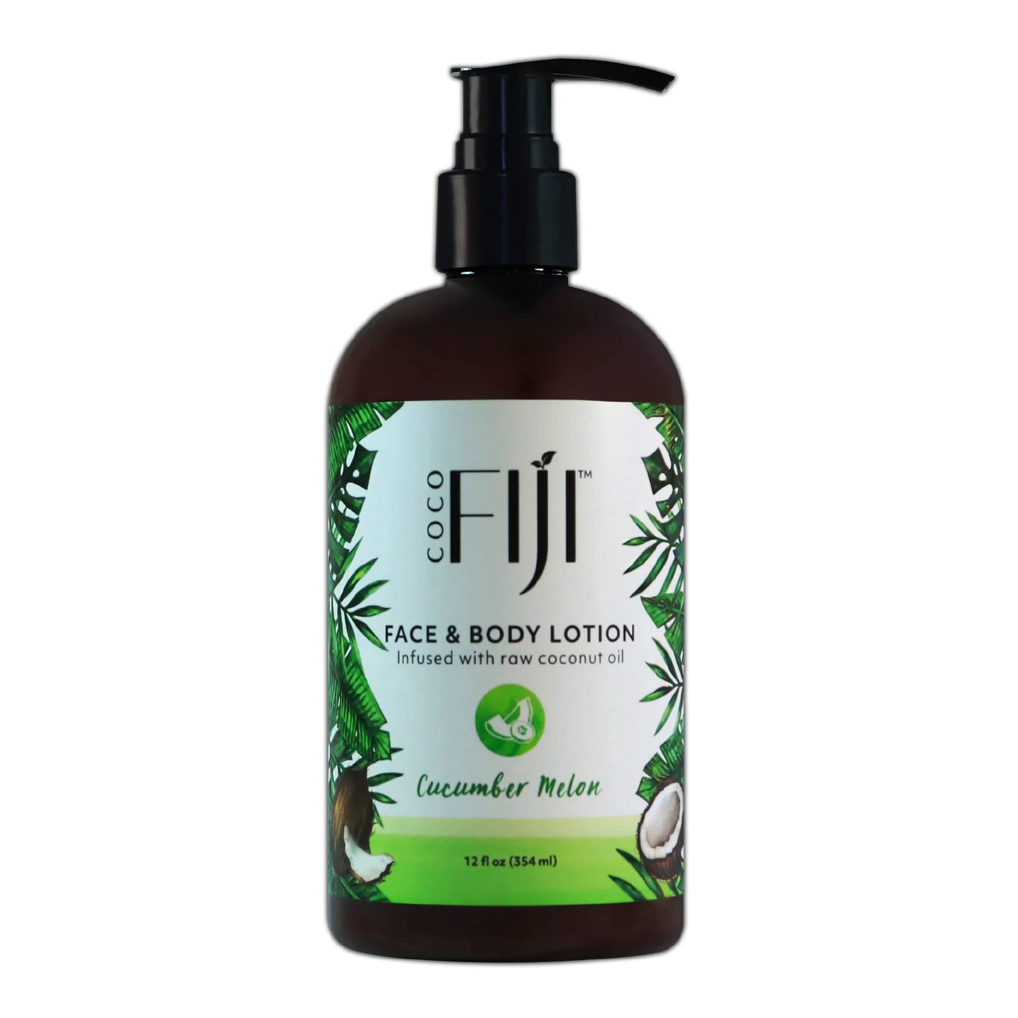 Innovative Coco Fiji Face Body Lotion Infused With Coconut Oil Lotion for Dry Skin Moisturizer Face Cream Massage Lotion for Women Men Cucumber Melon Lightweight