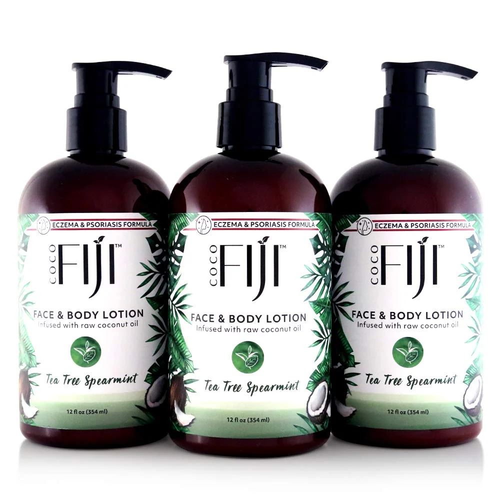 Reusable Coco Fiji Face Body Lotion Infused With Coconut Oil Lotion for Dry Skin Moisturizer Face Cream Massage Lotion for Women Men Tea Tree Casual
