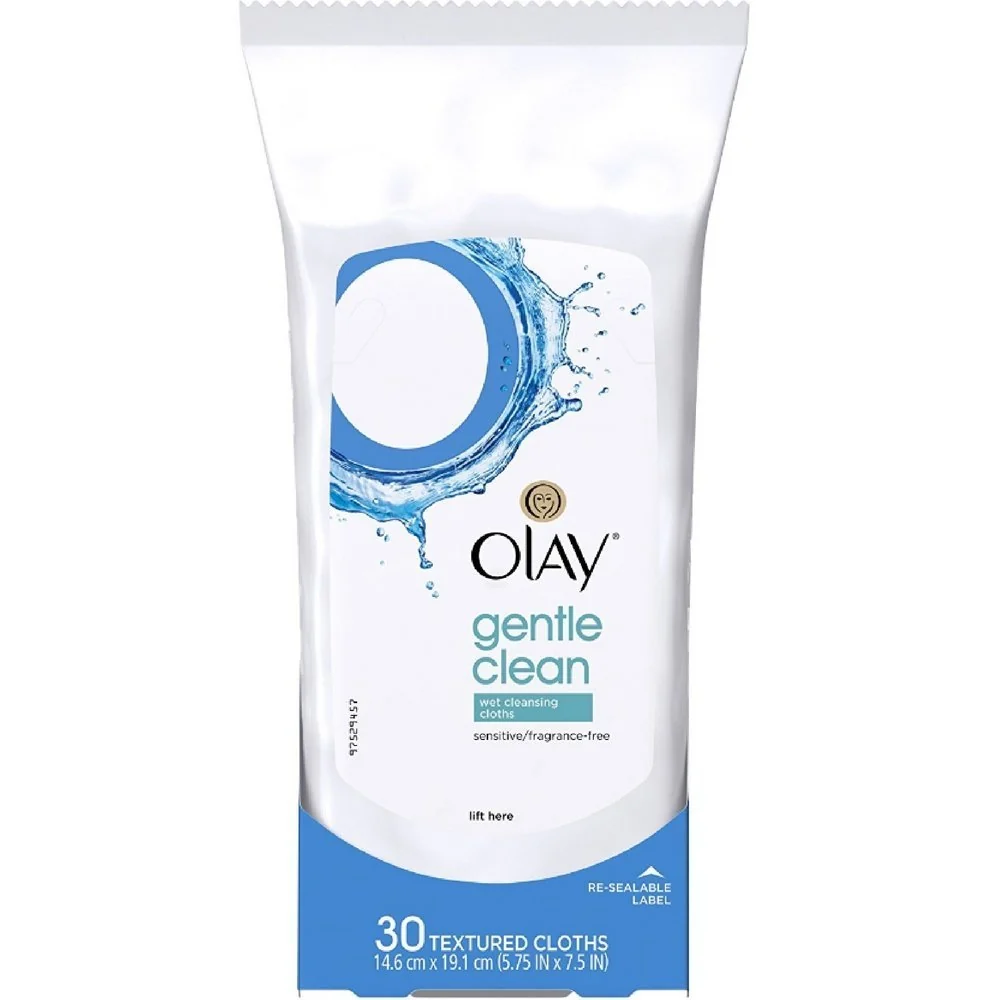 Premium OLAY Wet Cleansing Cloths Gentle Clean Sensitive Fragrance- 30 Ea Pack of 12 Safe