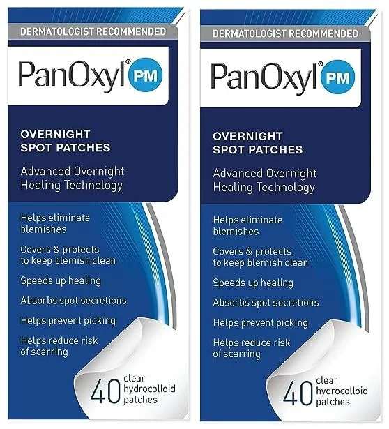 Exclusive PanOxyl PM Overnight Spot Patches Advanced Hydrocolloid Healing Technology Fragrance 40 Count - Pack of 2 Excellent