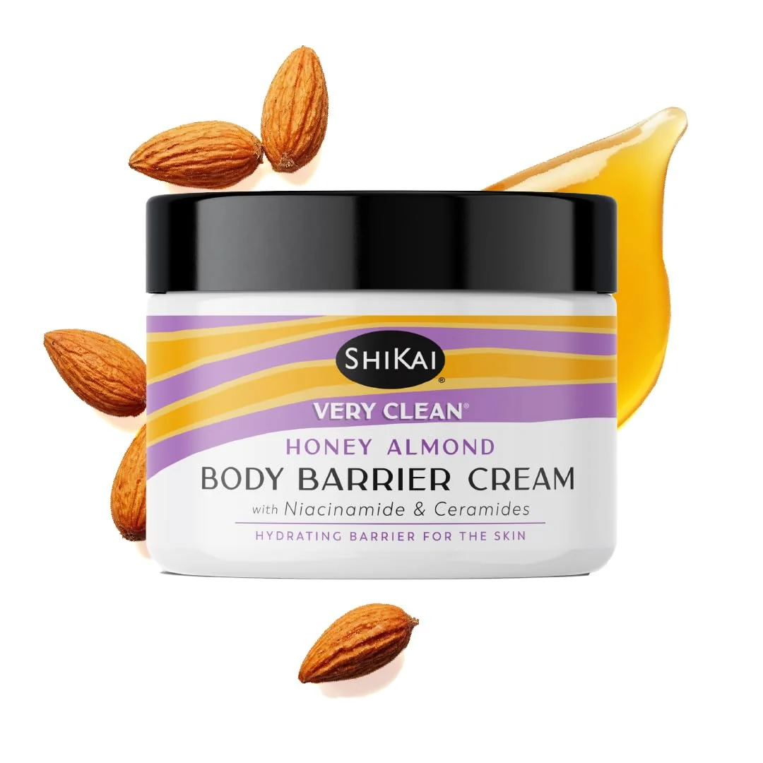 Exclusive ShiKai Very Clean Moisturizing Body Barrier Cream Honey Almond 4.5 oz Hydrating Barrier for the Skin With Niacinamide Ceramides Shea Butter Safe