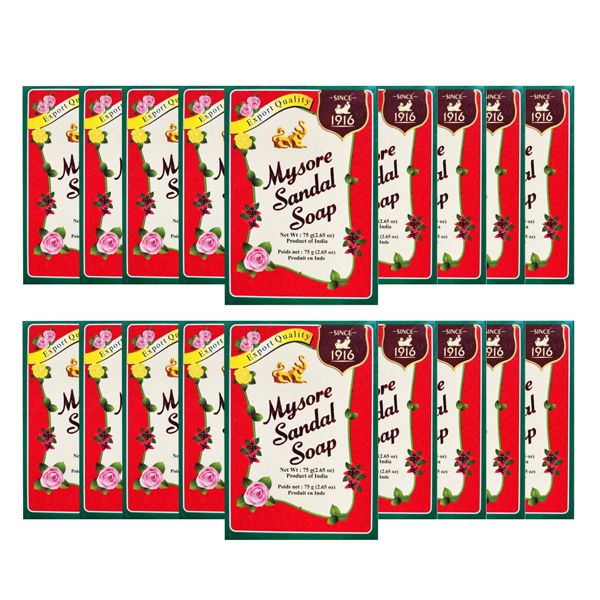 Classic Mysore Sandalwood Soap 2.62oz Case of 18 Fine