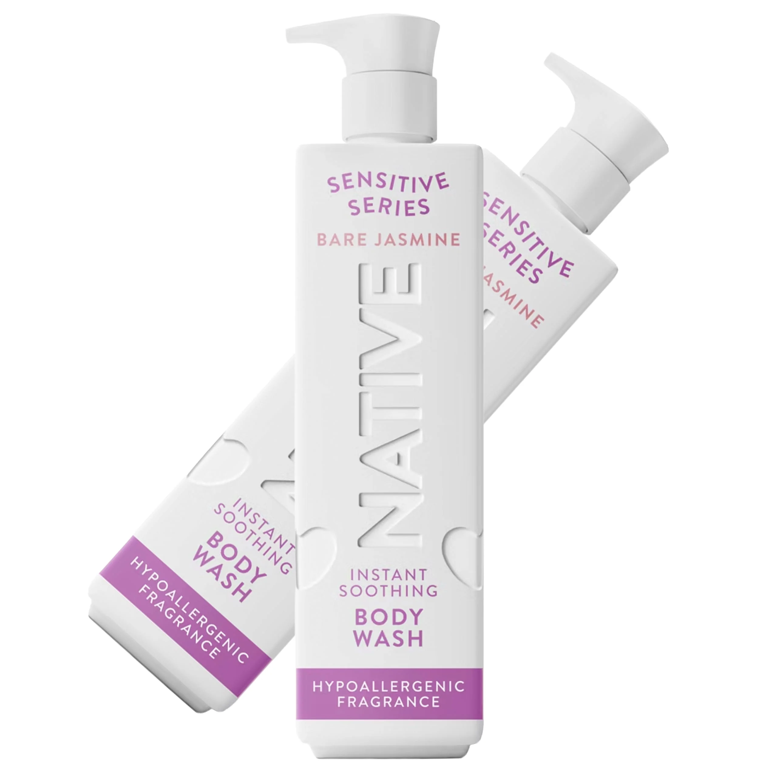 Sophisticated Native Sensitive Series Hypoallergenic Fragrance 24-Hour Hydrating Body Wash - Bare Jasmine - 18 fl oz Paraben- Sulfate- Plastic Pump Sustainable