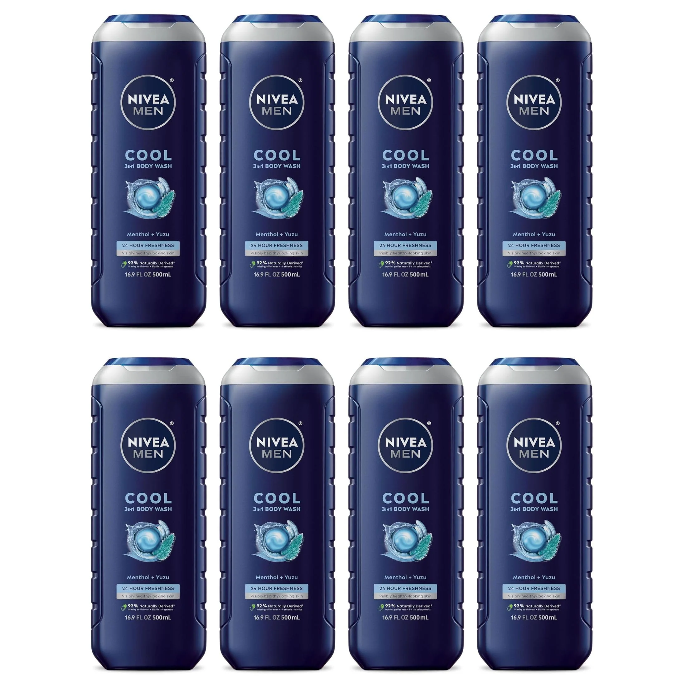 Professional NIVEA FOR MEN Body Wash Cool 16.90 oz Pack of 8 Efficient