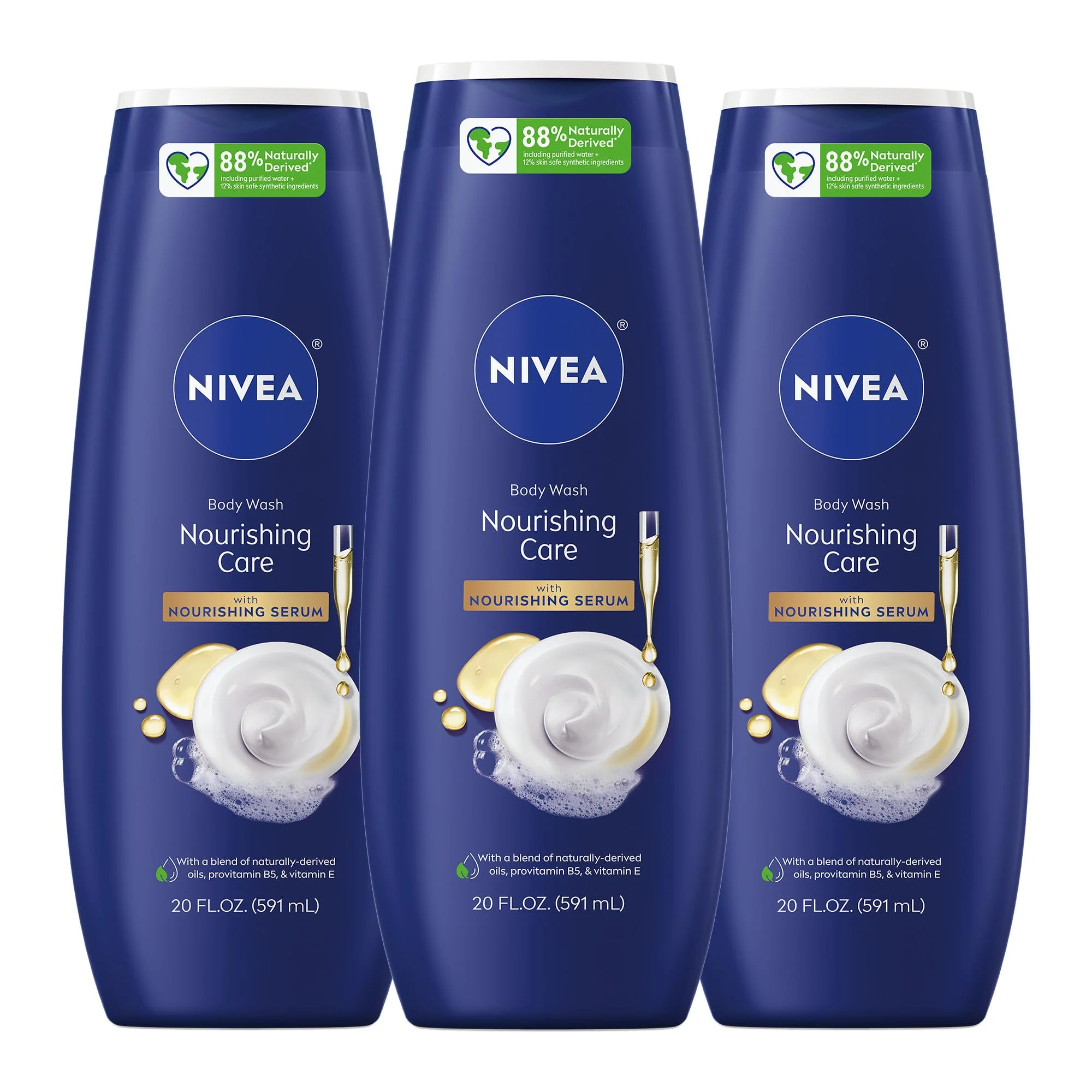 Smart NIVEA Nourishing Care Body Wash with Nourishing Serum Moisturizing Body Wash for Women Enriched with Provitamin B5 and Vitamin E 20 Fl Oz Bottle Exclusive