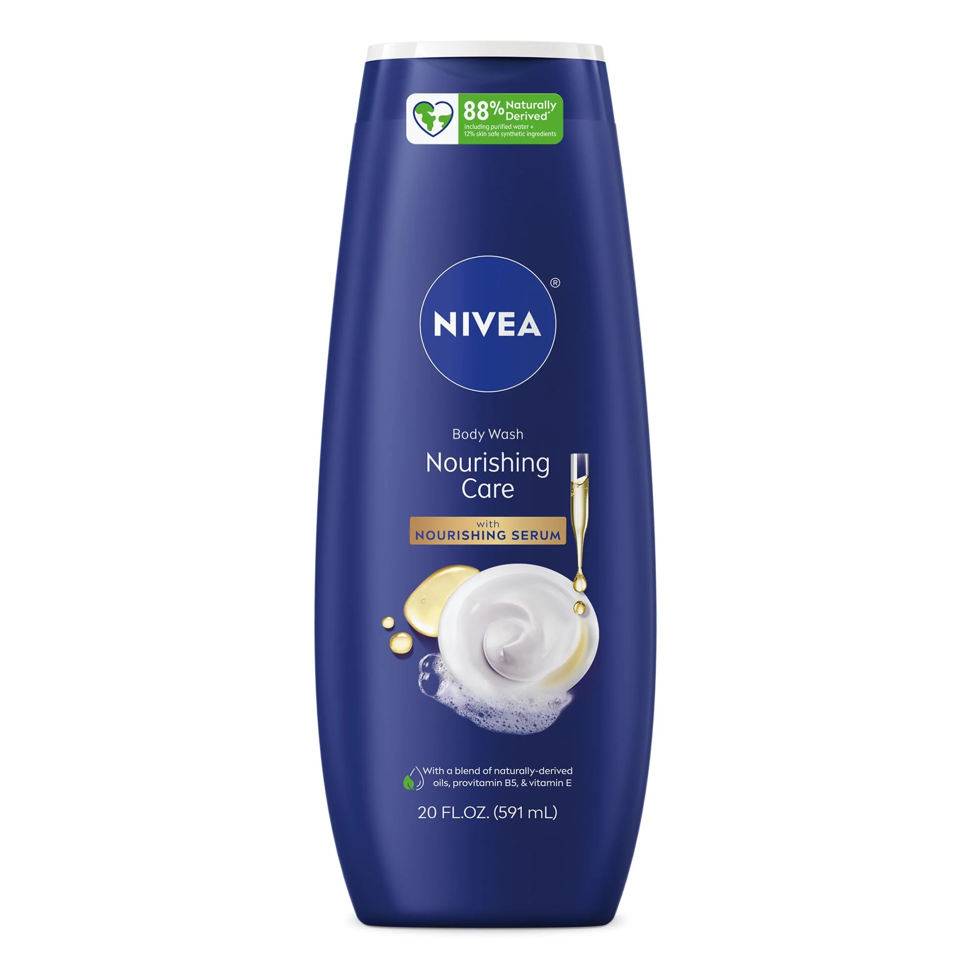 Original Design NIVEA Nourishing Care Body Wash with Nourishing Serum Moisturizing Body Wash for Women Enriched with Provitamin B5 and Vitamin E 20 Fl Oz Bottle Official
