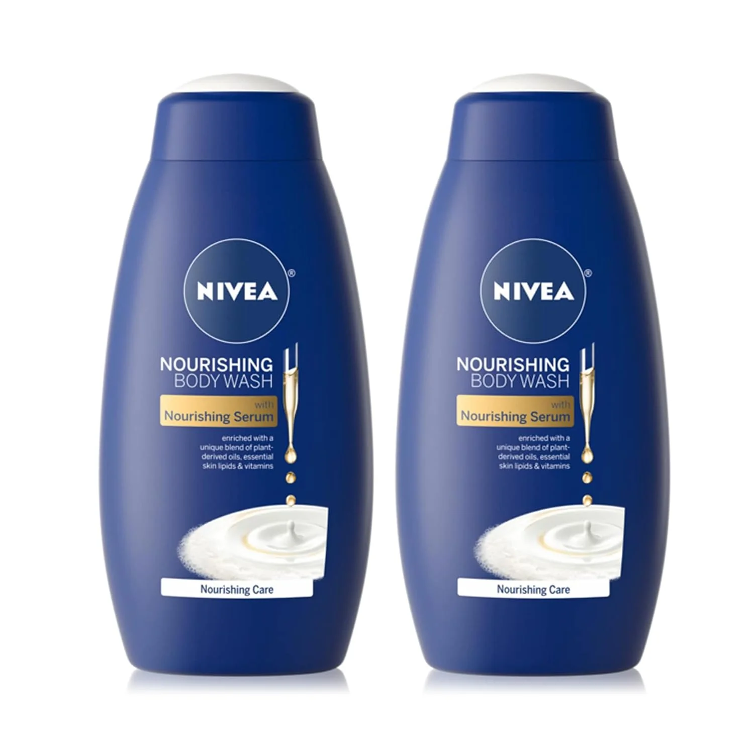 NIVEA Nourishing Care Body Wash with Nourishing Serum Enriched with a Unique Blend of Plant-Derived Oils Essential Skin Lipids Vitamins 20 Fl Oz Lightweight