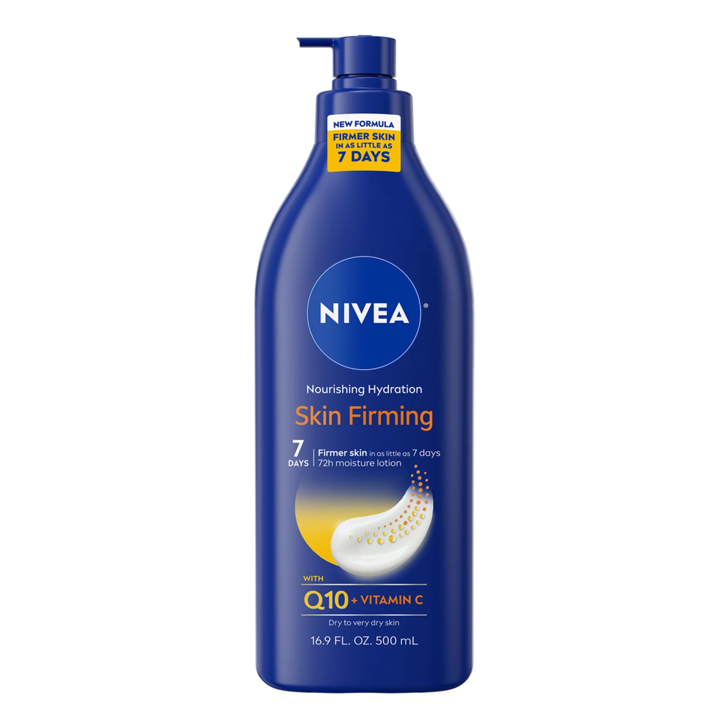 Smooth NIVEA Nourishing Hydration Skin Firming Body Lotion with Q10 and Vitamin C 72-Hour Body Moisturizer for Dry to Very Dry Skin 16.9 Fl Oz Pump Bottle Specialty
