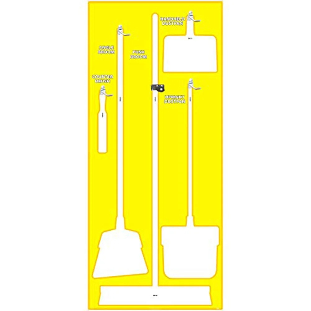 High-Performance NMC SB108AL 5S Janitorial Shadow Board Yellow White 68 X30 Heavy-DutyAluminum Tools Sold Separately Optimized