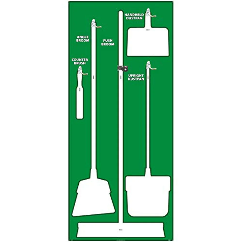 Contemporary NMC SB104AL 5S Janitorial Shadow Board Green White 68 X30 Heavy-DutyAluminum Tools Sold Separately Selected