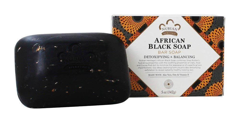 Breathable Nubian African Black Soap Bar 5 Ounce Pack of 5 High-Performance