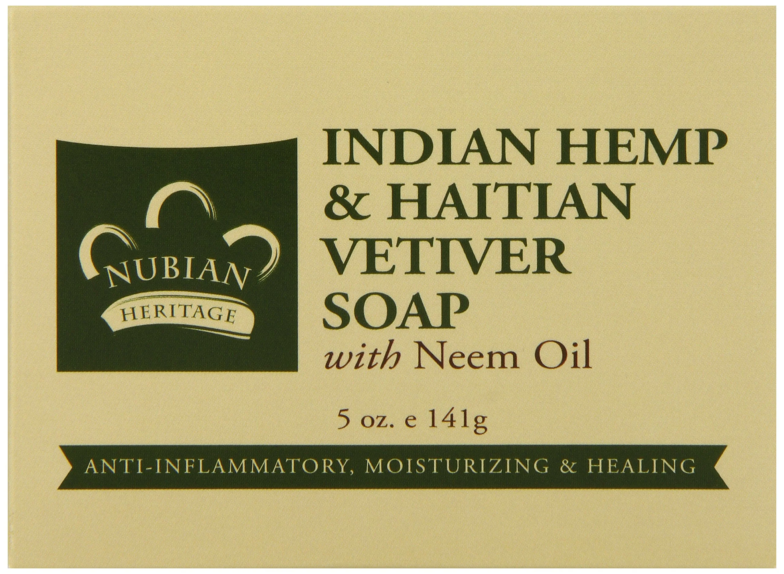 Functional NUBIAN HERITAGE BAR SOAP INDIAN HEMP 5 OZ Single pack High-Grade