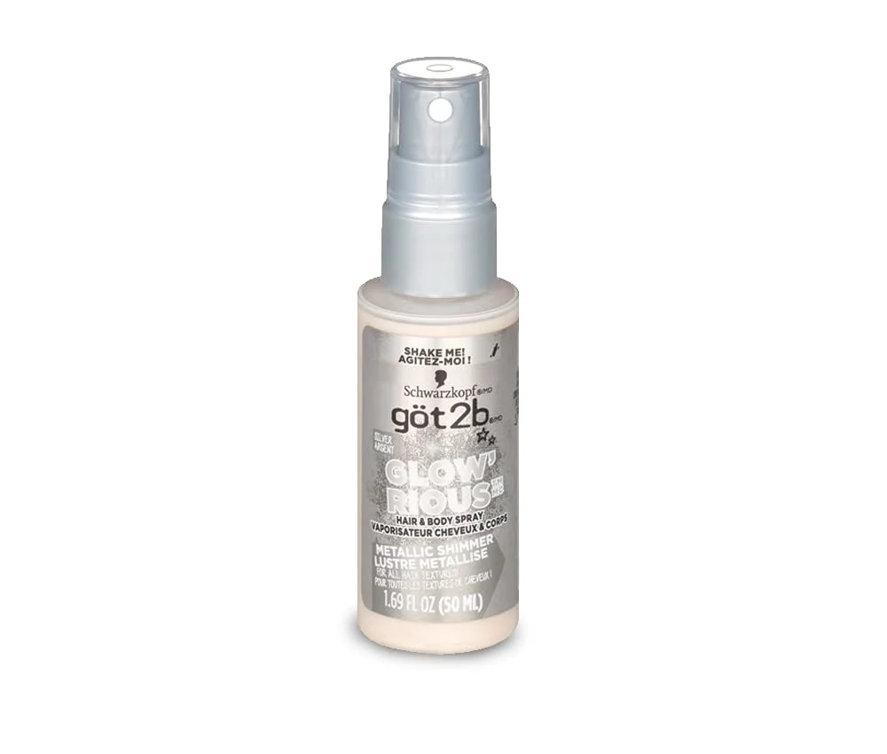 Refined got2b GLOW'RIOUS Metallic Shimmer Hair Glitter Body Glitter Duel Spray 1.69oz Silver Expertly Made