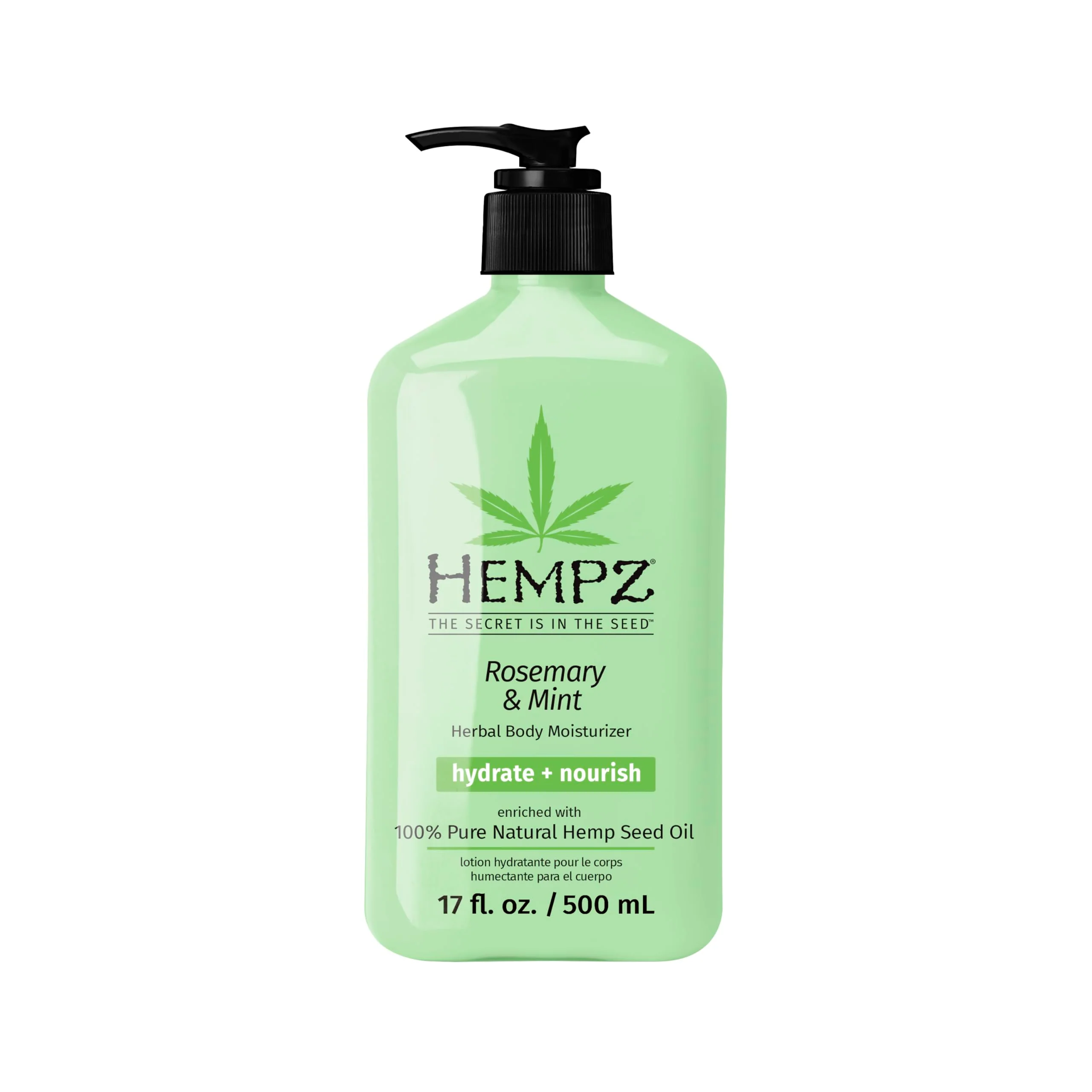 Proven HEMPZ Body Moisturizer Rosemary Mint 17 Oz - Hydrating Lotion Rich with Minerals Vitamin C Hempseed Oil to Nourish Repair Extremely Dry or Stylish