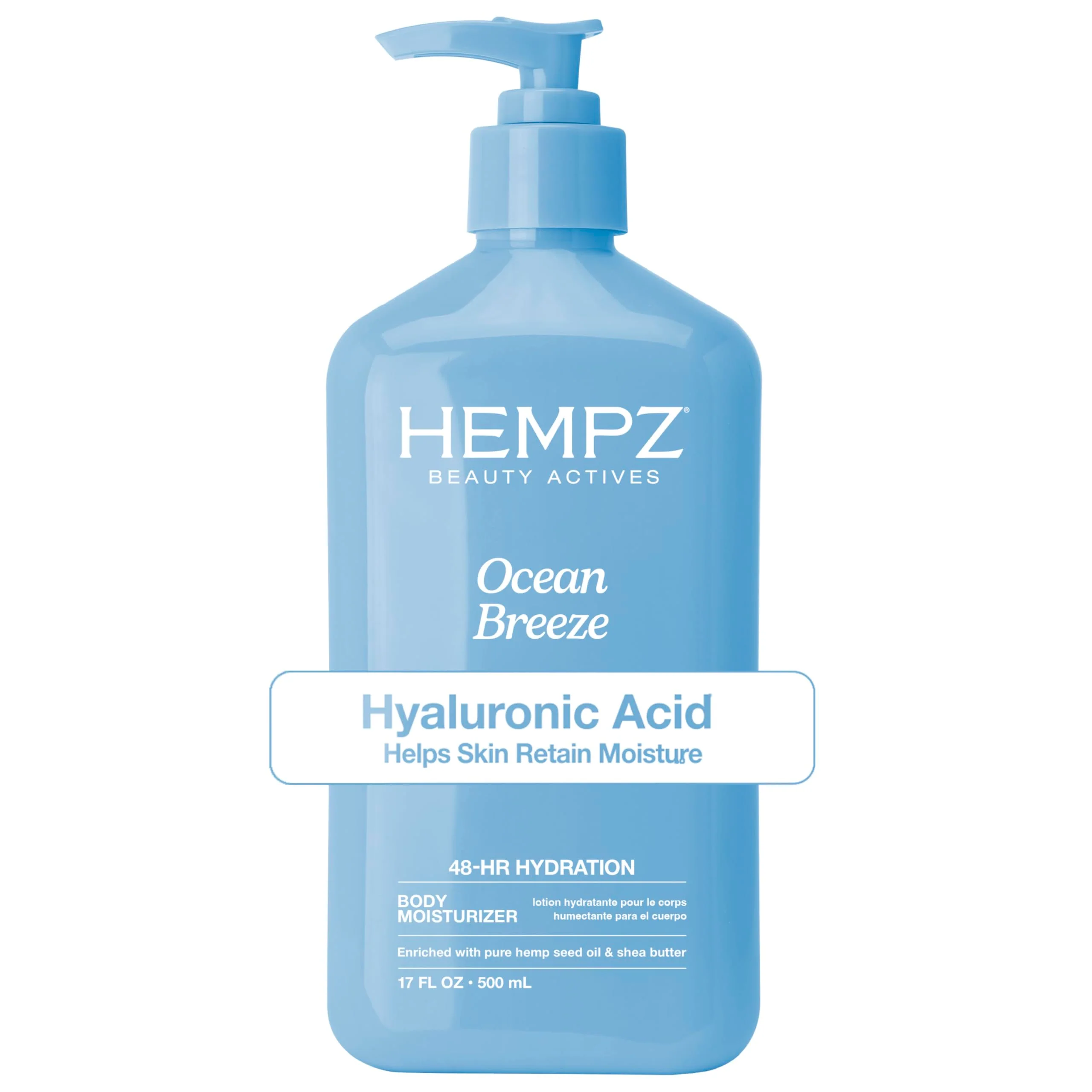 Breathable Hempz Body Lotion - Ocean Breeze Limited Edition Daily Moisturizing Cream Shea Butter Aloe Body Moisturizer - Skin Care Products Hemp Seed Oil Green