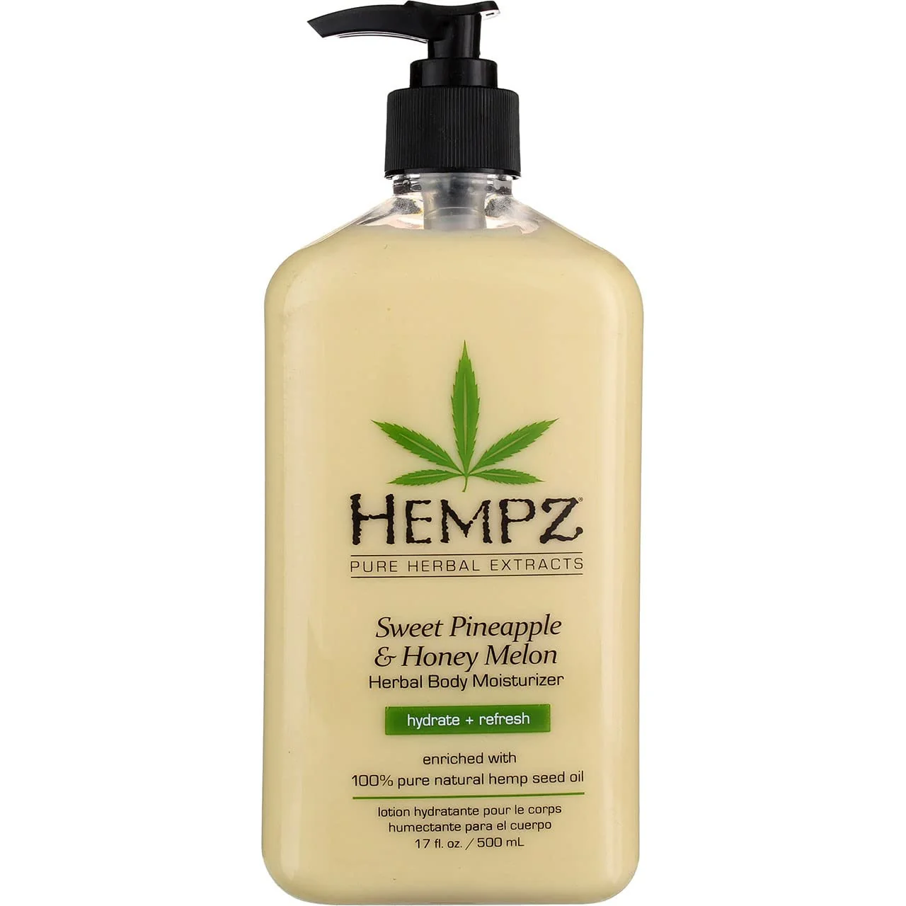 Genuine Hempz Body Moisturizer Sweet Pineapple and Honey Melon 17 Ounce Pump 500ml Pack of 6 Innovative