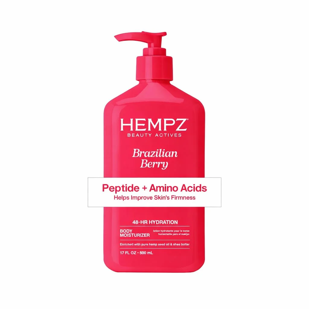 Original Hempz Brazilian Berry Beauty Actives Lotion with Peptides and Amino Acids Hydrating and Firming Moisturizer for Body Hands and Feet 17 oz. Fashionable