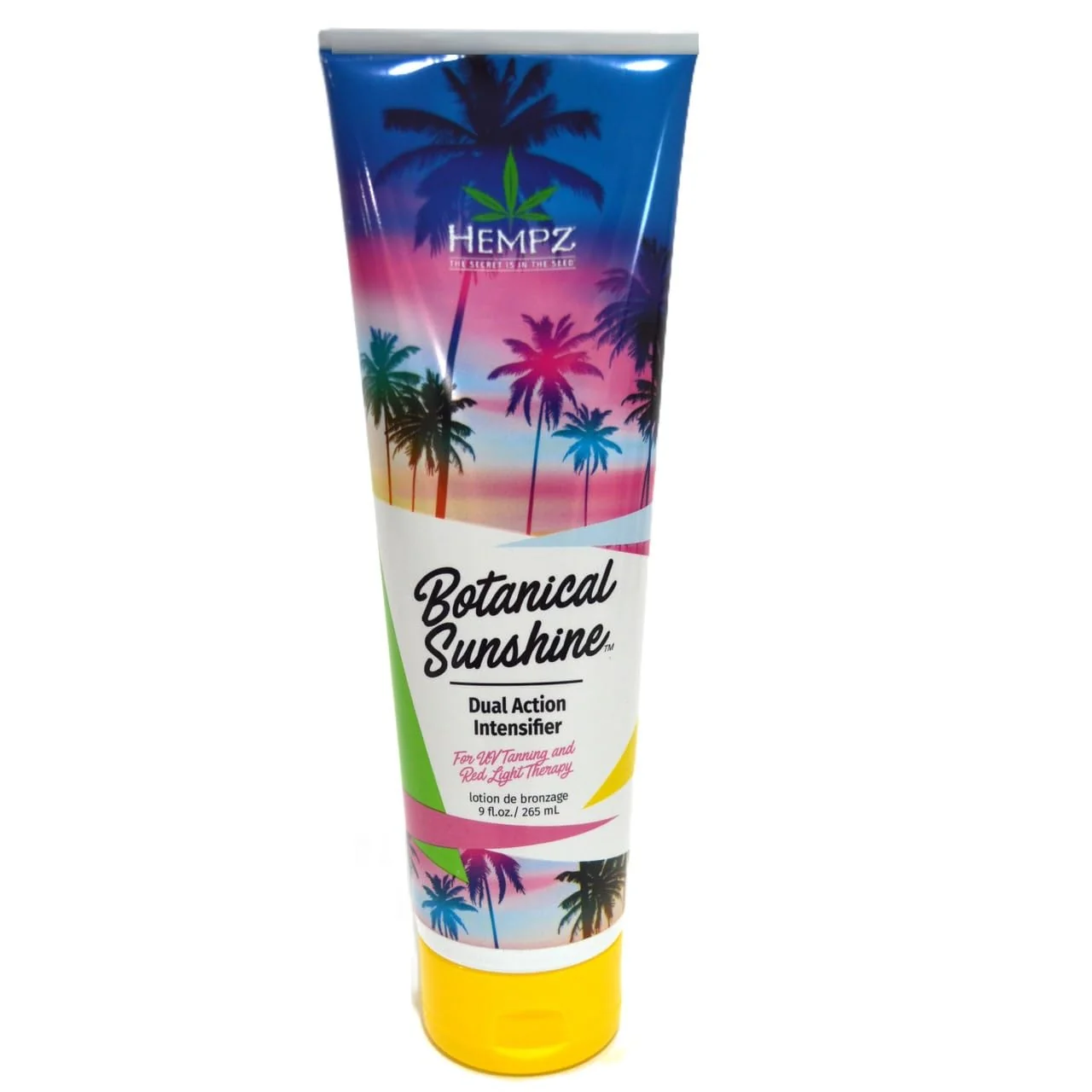 Prestigious Hempz Botanical Sunshine Dual Action Intensifier for UV Tanning Red Light Therapy 9oz Proven