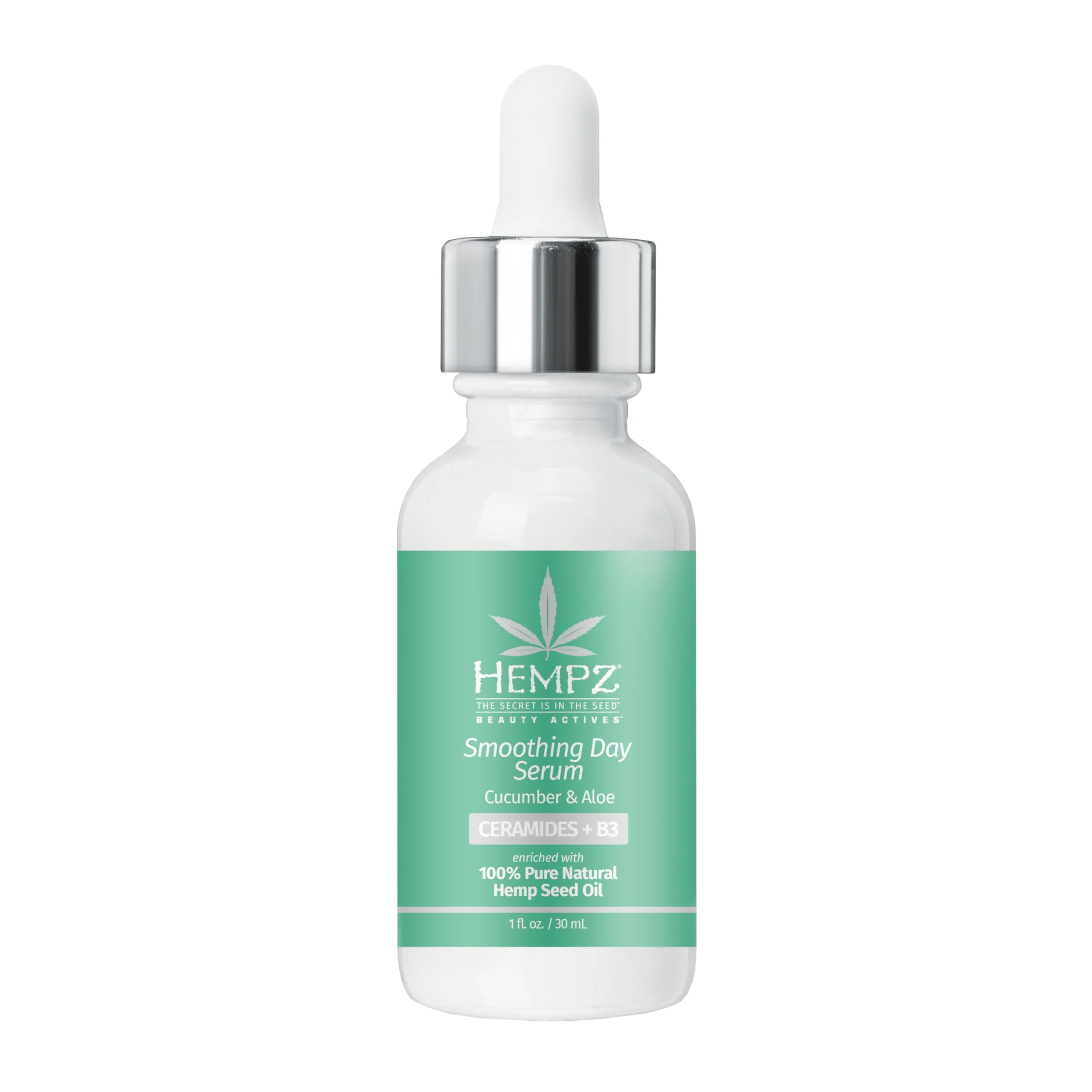 Exceptional Hempz Cucumber Aloe Facial Serum Beauty Actives with Ceramides for dry to normal skin for men and women 1oz Sustainable