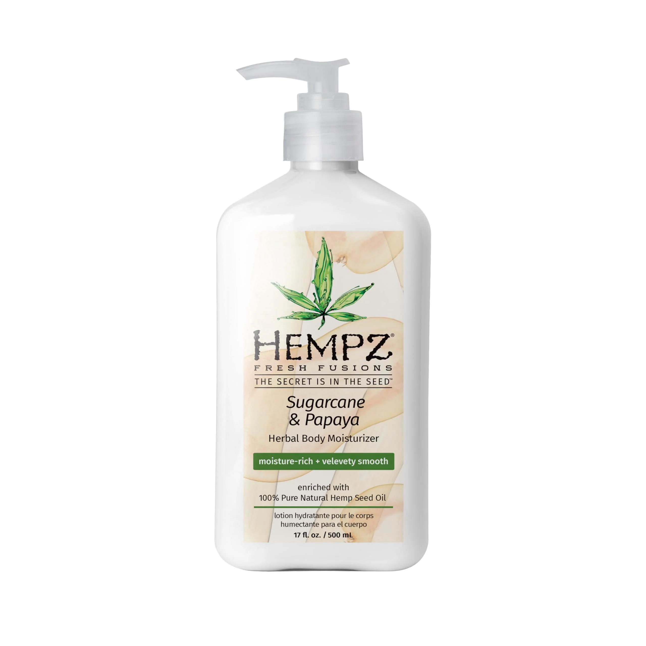 Functional Hempz Herbal Body Moisturizer Sugarcane Papaya 17 Ounce Reusable