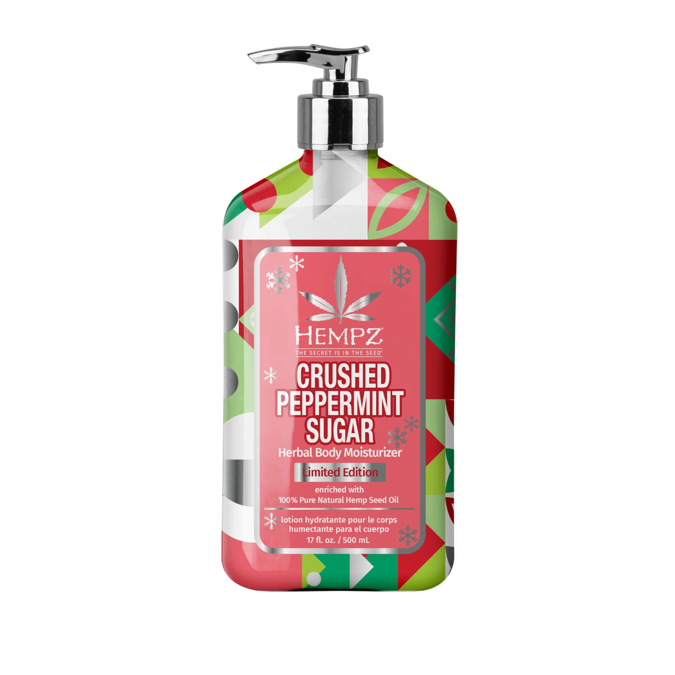 Relaxed Hempz Crushed Peppermint Sugar Body Lotion Moisturizer for men and women Holiday Gifts 17 oz Luxury