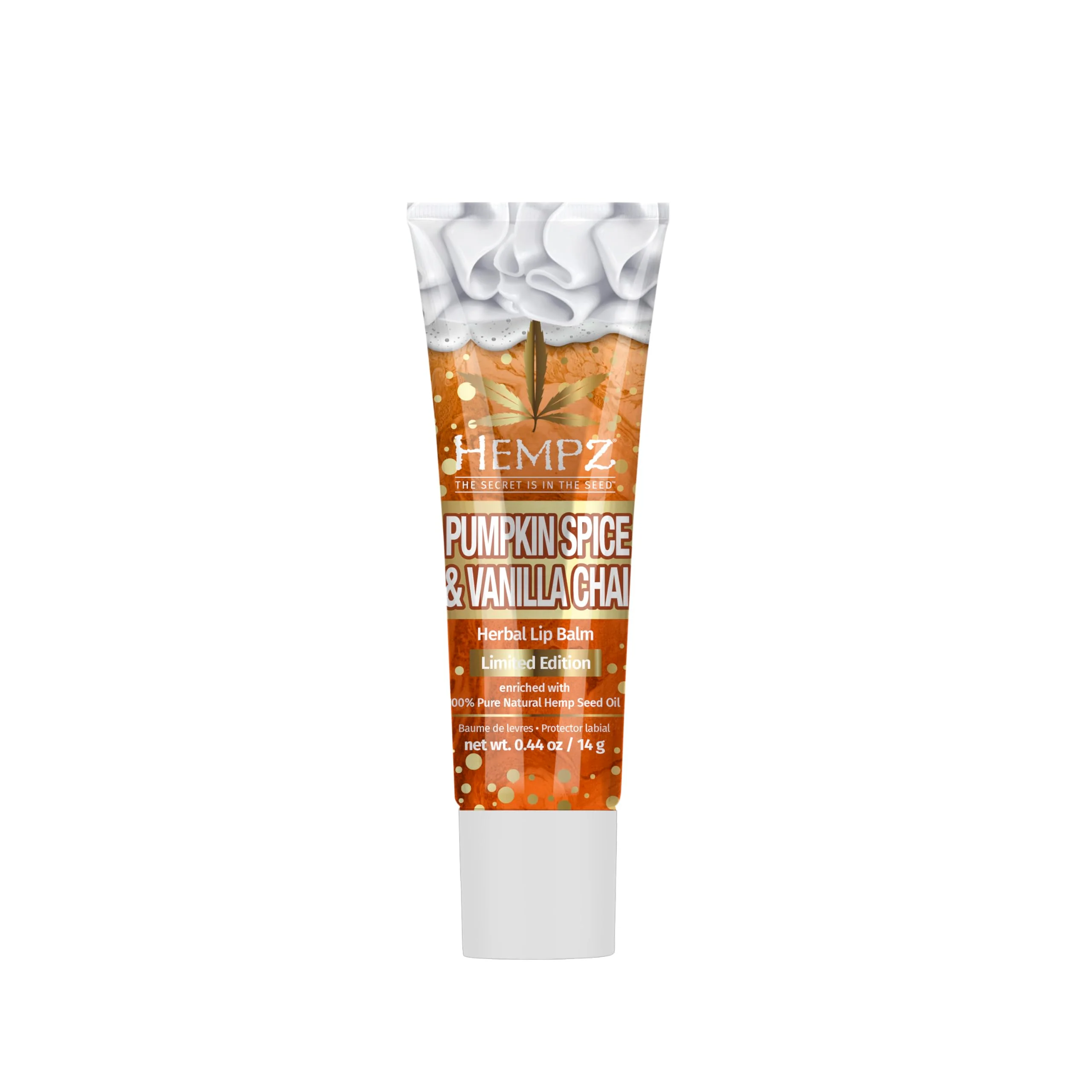 Luxury Hempz Limited Edition Pumpkin Spice Vanilla Chai Herbal Lip Balm .44 oz Contemporary