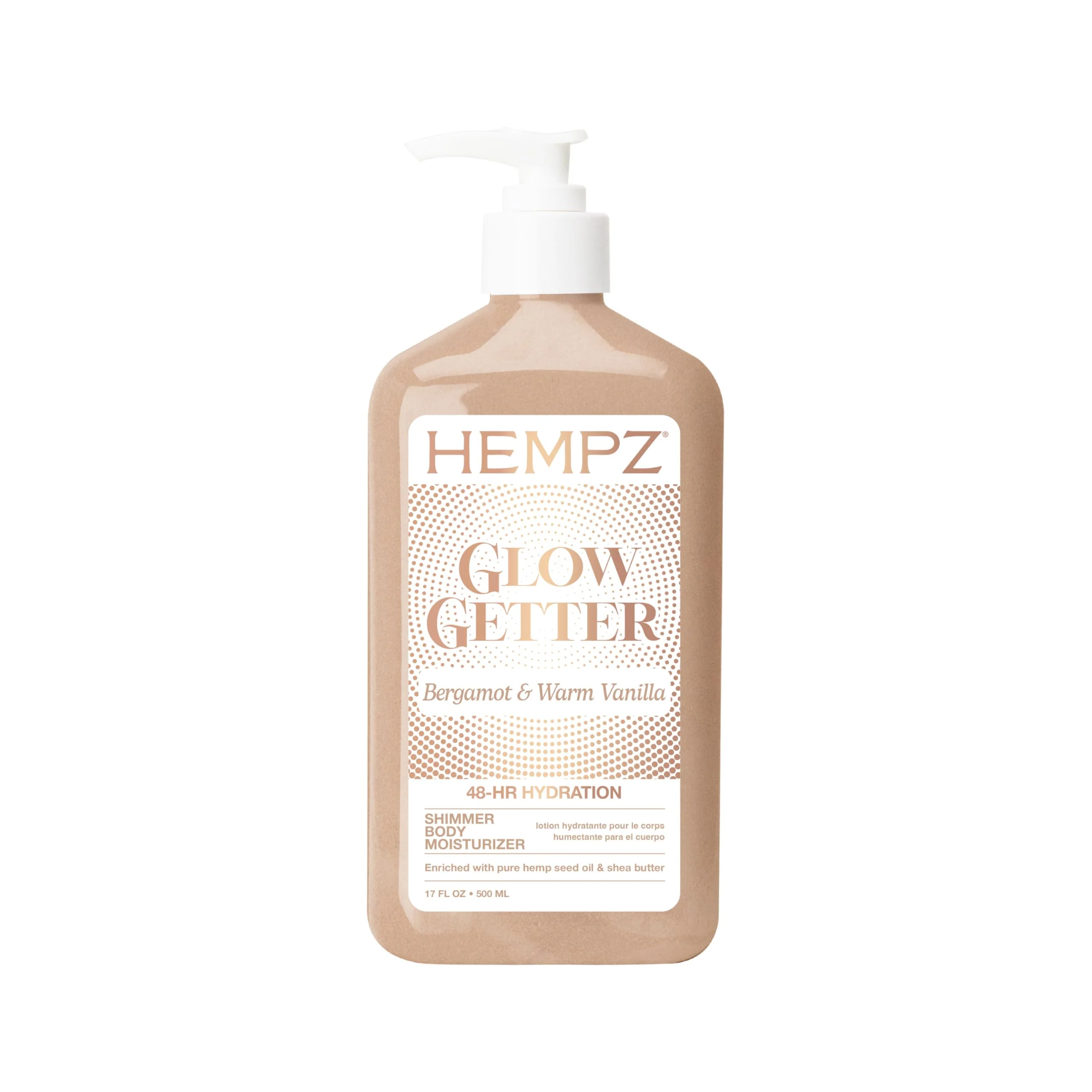 Soft Hempz Glow Getter Body Lotion Hydrating Moisturizer with Shimmer 17 oz. Safe