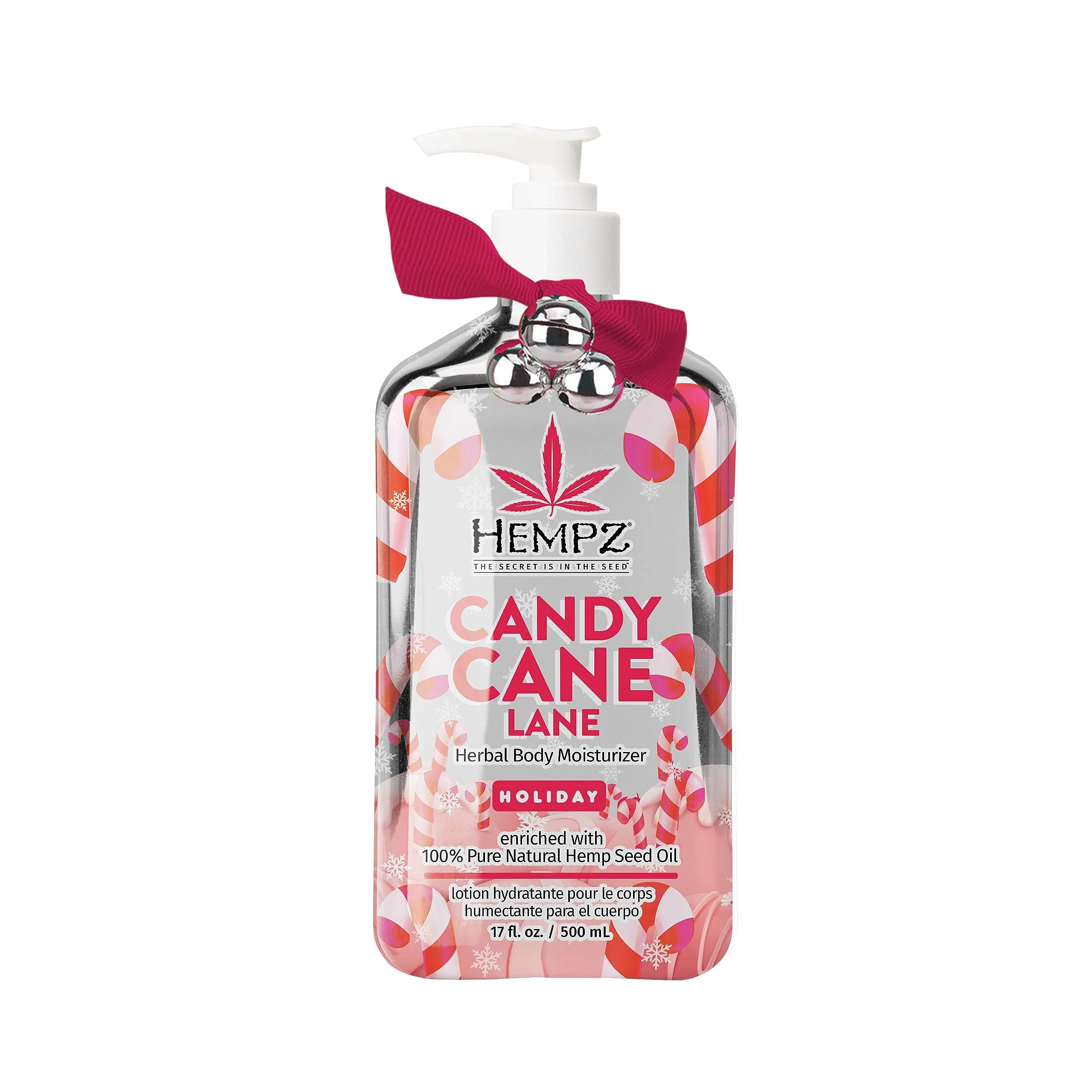 Green Hempz Limited Edition Peppermint Candy Cane Herbal Body Lotion Moisturizer 17 Oz - Holiday Body Lotion for Women or Men with Dry Skin - Hydrating Smooth