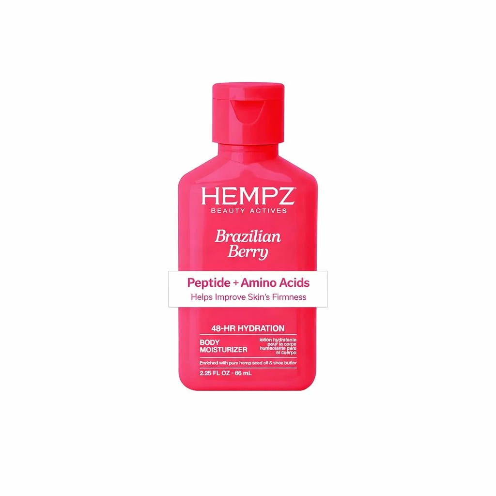 Eco-Friendly Hempz Mini Brazilian Berry Beauty Actives Lotion Hydrating Moisturizer for Body Hands and Feet 2.25 oz. Sustainable