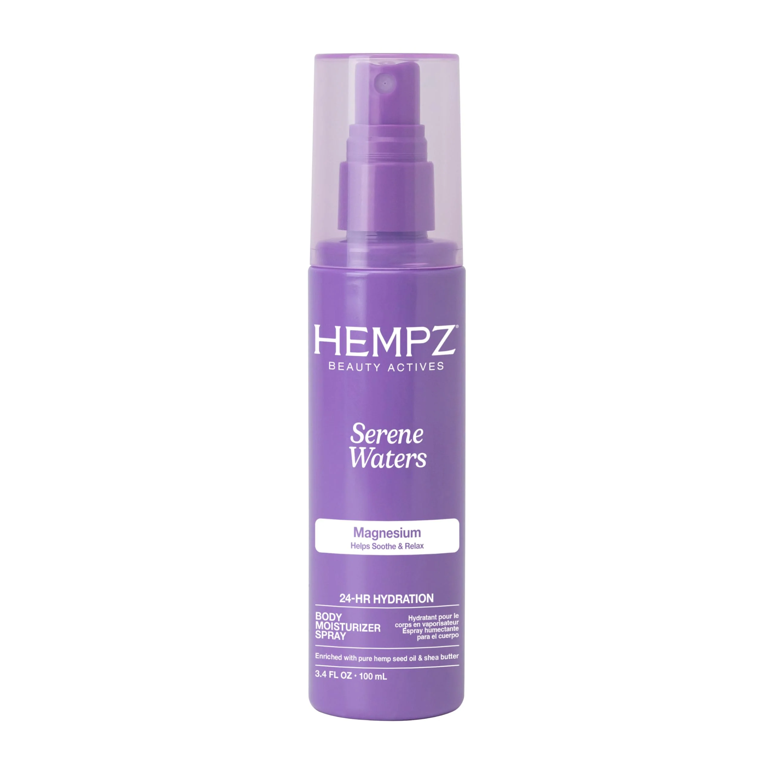 Green Hempz Magnesium Body Spray Serene Waters Soothing and Hydrating Moisturizer Mist with Arnica Travel Friendly 3.4 fl.oz. Clean
