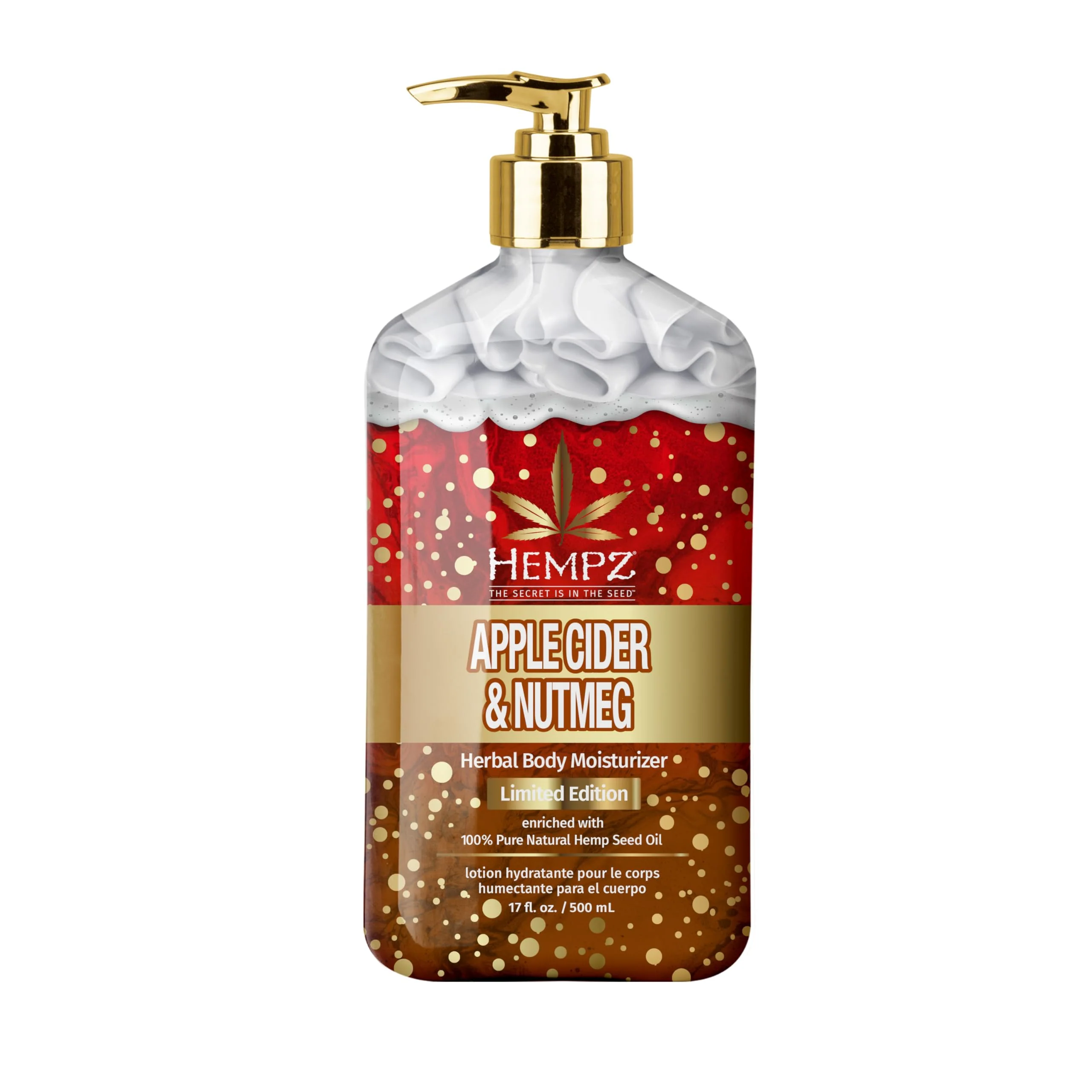 Top-Quality Hempz Limited Edition Apple Cider Nutmeg Herbal Body Lotion for men or women vegan and gluten 17 oz High-Quality
