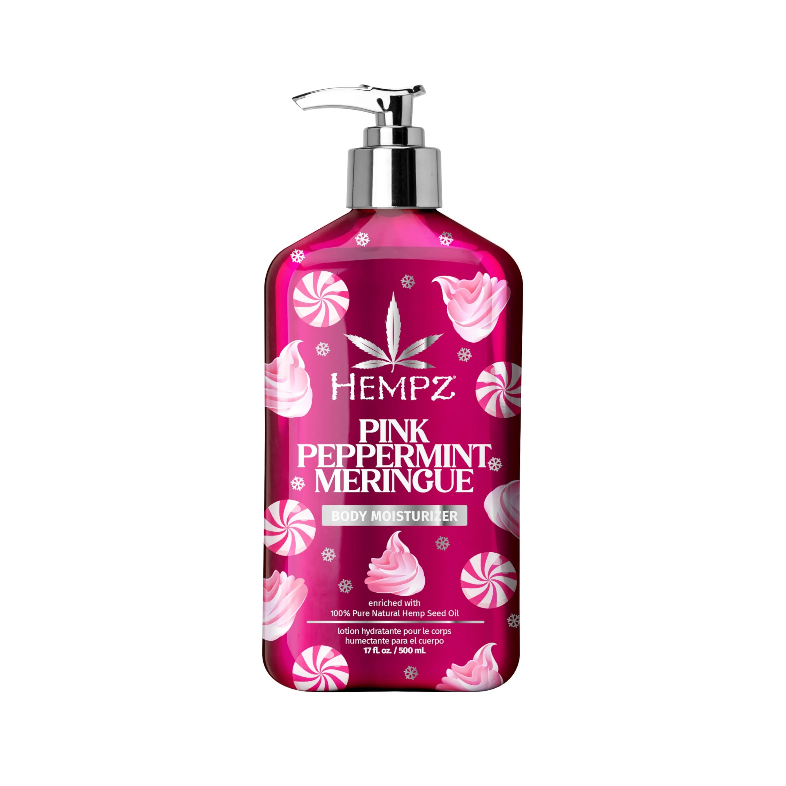 Reliable Hempz NEW Pink Peppermint Meringue Body Moisturizer Body Lotion Fall and Winter Skin Care for Men Women Limited Edition 17 fl.oz. Prestigious