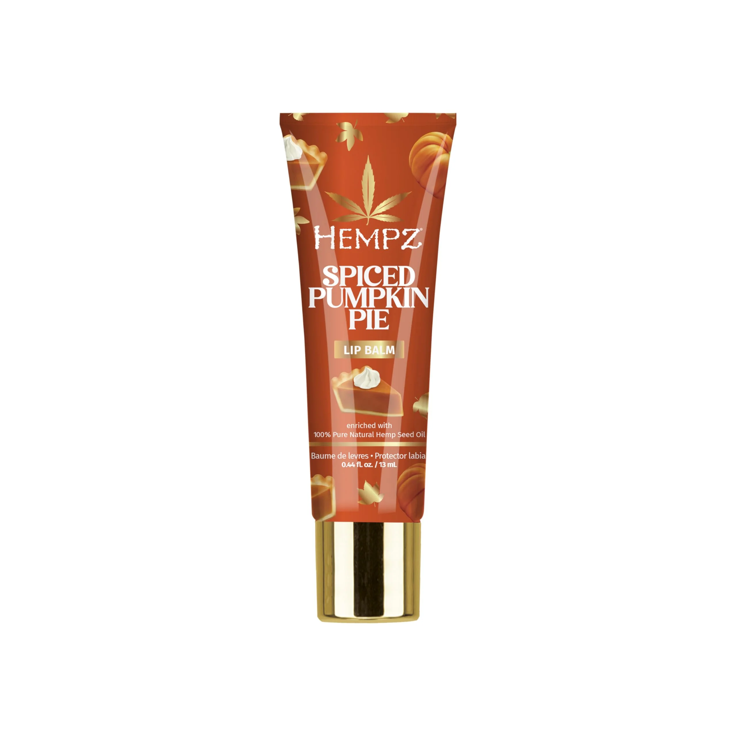 Authentic Hempz Spiced Pumpkin Pie Lip Balm Nourishing Lip Care Limited Edition Gloss .44 fl.oz. Flexible