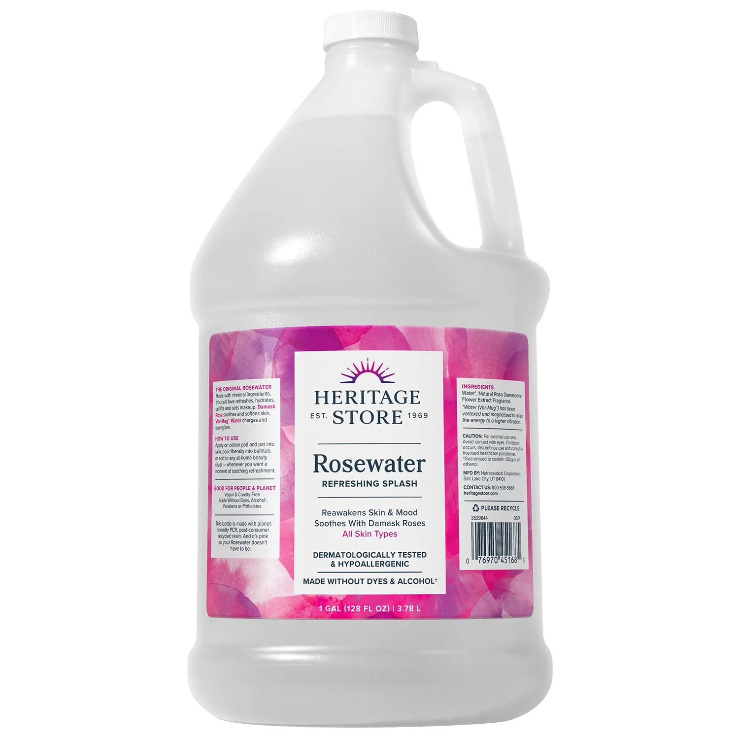 Detailed HERITAGE STORE Rosewater - Refreshing Splash for Glowing Skin with Damask Rose - All Skin Types - Hydrating Rose Water for Face - Made Without High-Quality