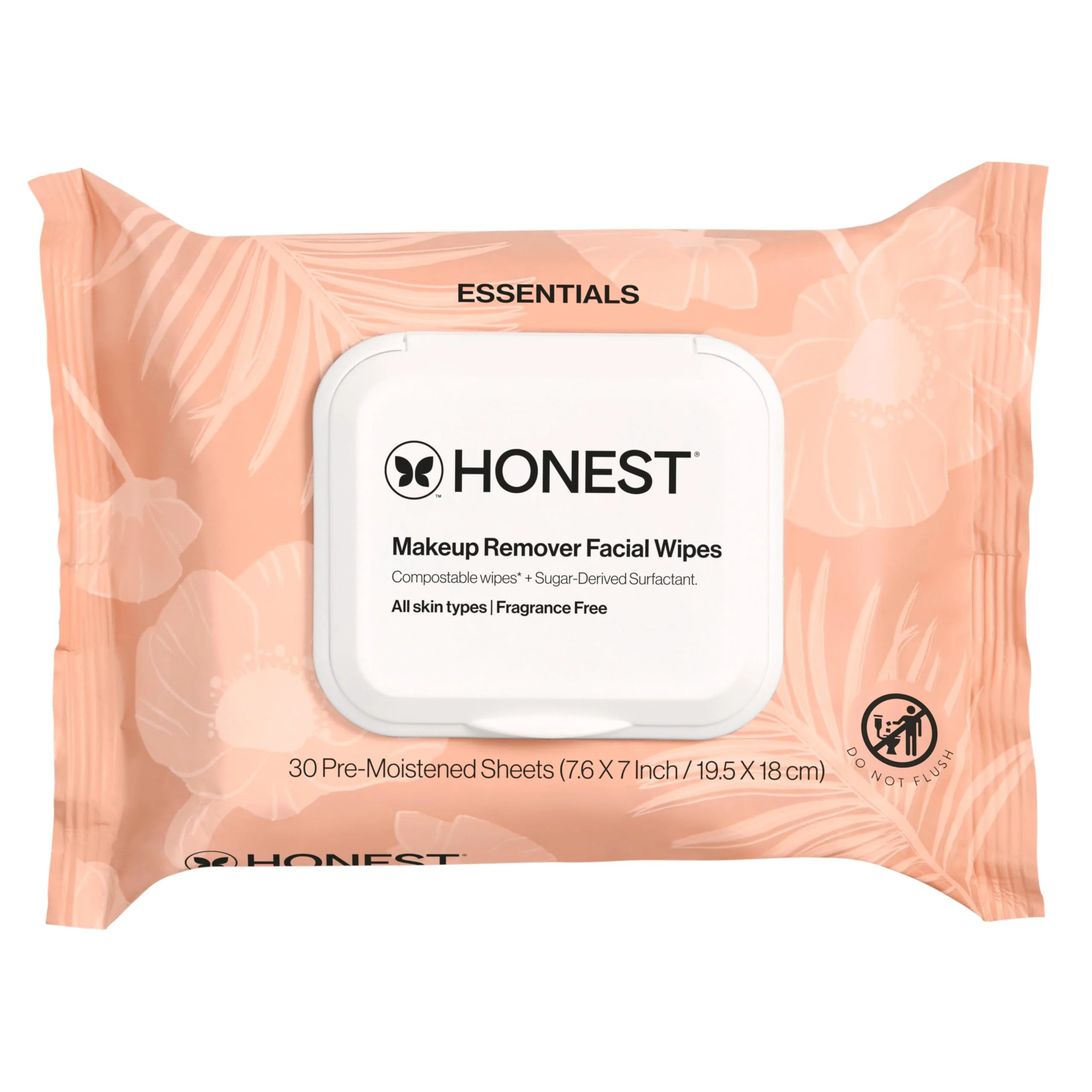 Organic Honest Beauty Fragrance Cleansing Makeup Remover Facial Wipes Plant Based Hypoallergenic Gentle for Sensitive Skin 30 Count Functional
