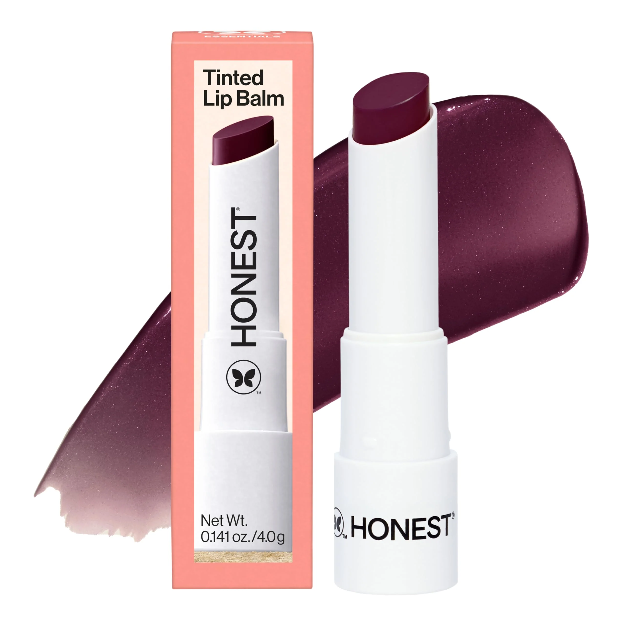 Selected Honest Beauty Moisturizing Vegan Tinted Lip Balm Antioxidant-Rich Acai Extracts Avocado Oil Paraben and Cruelty- Plum Drop Lightweight