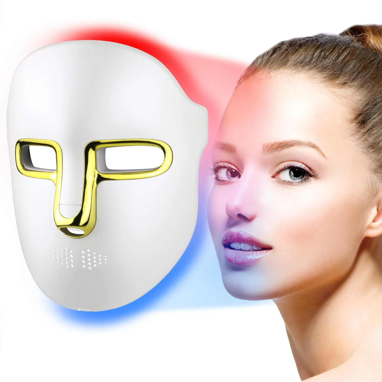 Consistent HSA FSA Red Light Therapy for Face Mask - LED Face Mask Light Therapy with Red Blue LED and Infrared Light Anti-Aging Blemish Repair Treatment Exceptional