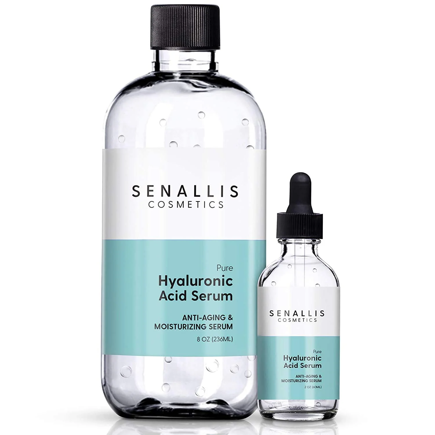 Original Design Hyaluronic Acid Serum 8 fl oz And 2 fl oz Made From Pure Hyaluronic Acid Anti Aging Wrinkle Ultra-Hydrating Moisturizer That Reduces Dry Skin Sustainable
