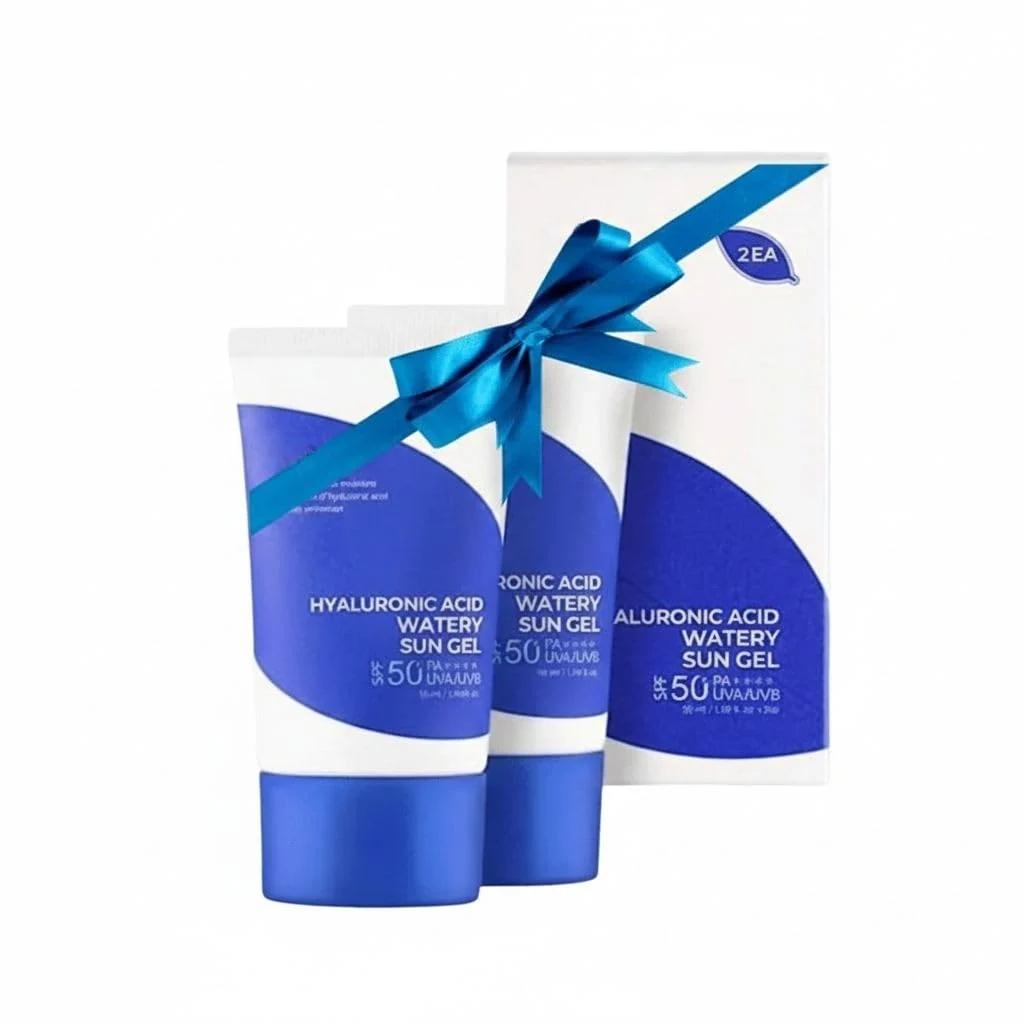 Fast Hyaluronic Acid Watery Sun Gel SPF 50 PA Lightweight moisturizing Sunscreen with No White Cast non-sticky UV Protection 50ml - 2 Pack - Korean Reliable