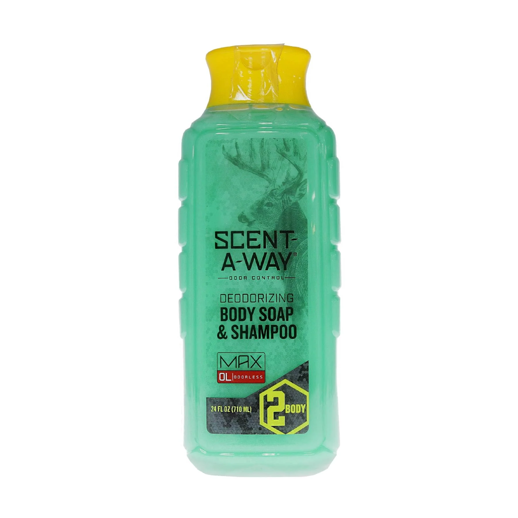 Innovative Hunters Specialties Scent-A-Way MAX Liquid Body Soap Shampoo - Odorless Green Soap Scent Eliminator for Hunters Trappers Anglers and Campers - 24 Healthy