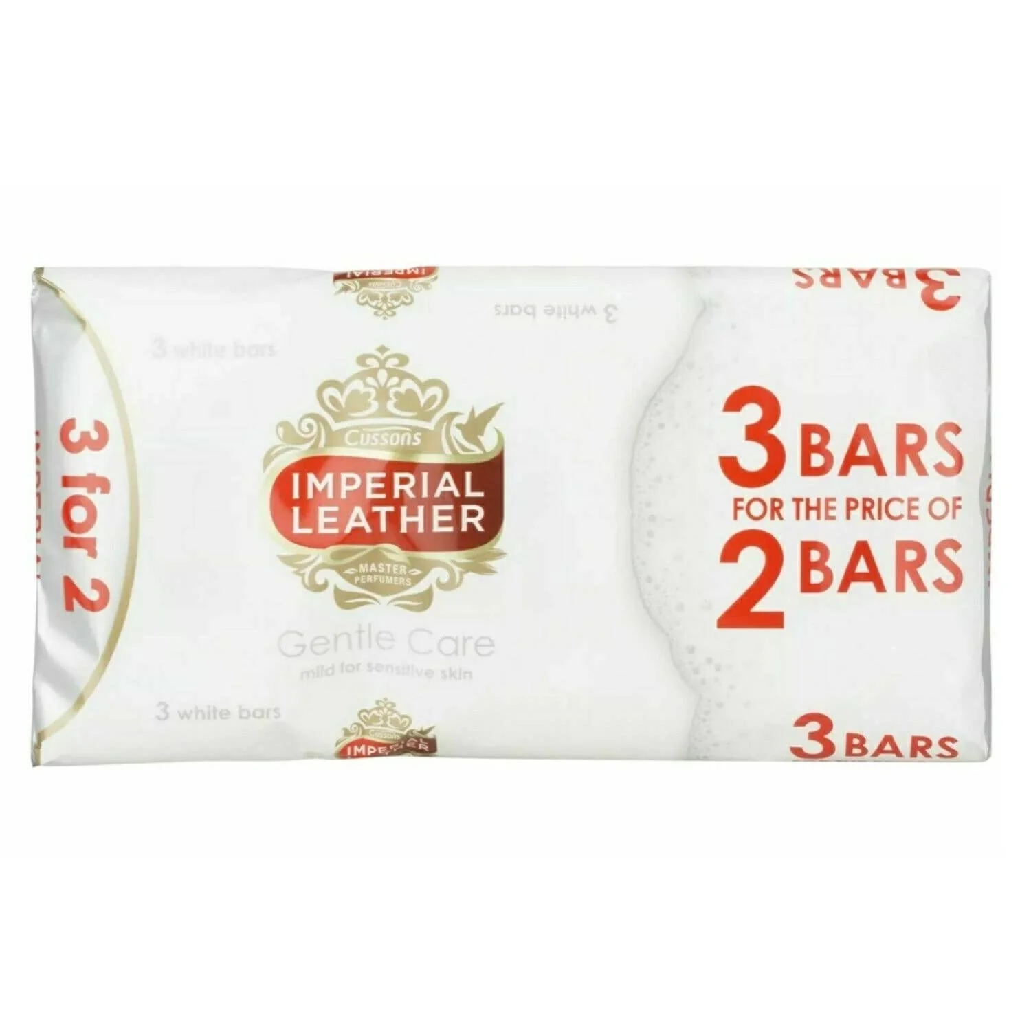 Next-Generation Imperial Leather Gentle Care For Sensitive Skin White Bar Soap 100G 3 Count Pack of 4 Easy-to-Use