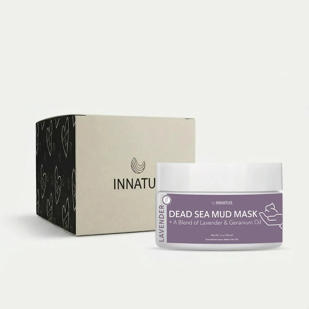 Exceptional INNATUS Dead Sea Mud Mask with Lavander Oil - 4oz Detoxifying Purifying Face Mask - Infused with Natural Oils for Acne Control Skin Green