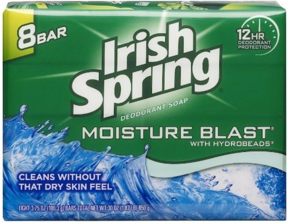 Casual Irish Spring Deodorant Bar Soap Moisture Blast with HydroBeads 3.75Oz Pack of 2 Expertly Made