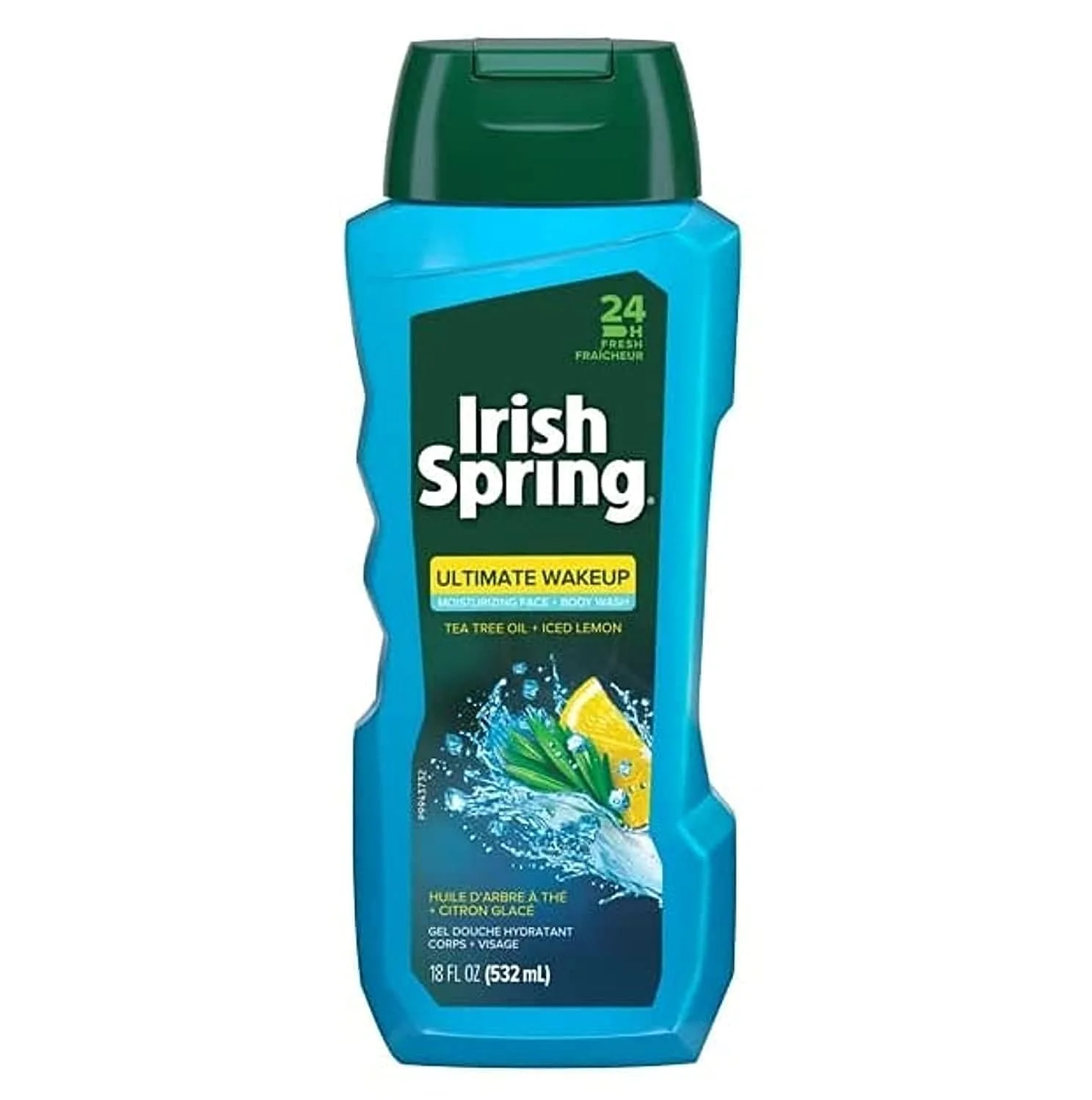 Proven Irish Spring Wake Up Tea Tree Face Body Wash for Men Moisturizing Body Wash Washes Away Bacteria - 18 Fl. Oz Modern