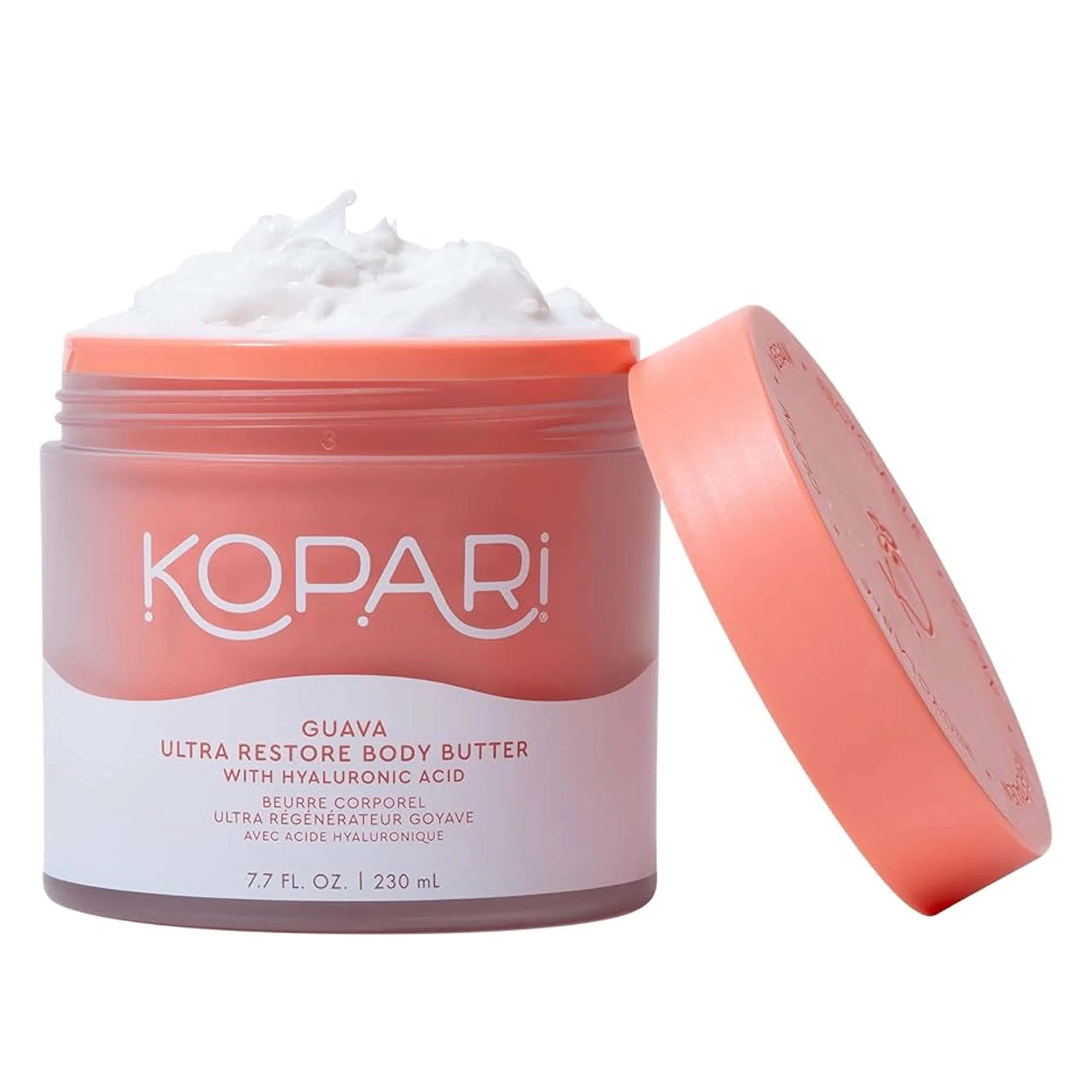 Traditional Kopari Ultra Restore Body Butter Whipped Lightweight Formula Hyaluronic Acid Mango Seed Butter Deep Long-Lasting Moisture Guava 7.7 oz Flexible