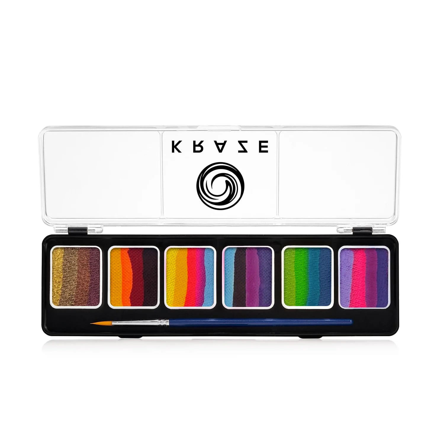 Fine Kraze FX Enchanted Oasis Split Cake Palette - 6x6 gm by Tamina Muhammed Professional 1-Stroke Split Cake with 1 brush Hypoallergenic Non-Toxic Water Certified