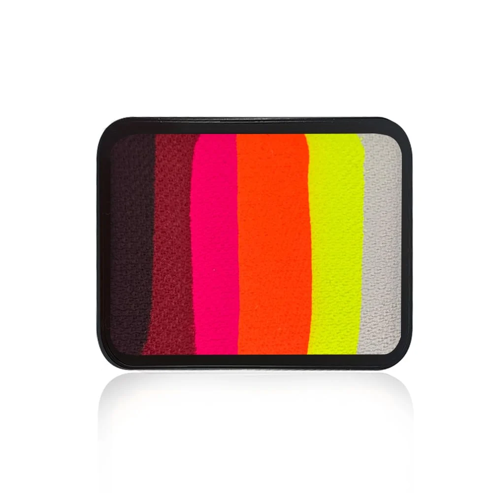 High-Grade Kraze FX Frisky Feline Face Paint Refill 20g by Jacqueline Howe - Animal Split Cake - Dark Red to White Gradient - Large for Bold Long-Lasting